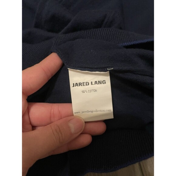 Jared Lang Sweater Mens XXL Blue Solid Pullover Sweatshirt 100% Cotton NWT - Picture 6 of 9